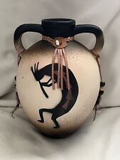 Kokopelli Southwest Pottery Vase Native American Hand Painted Fertility picture