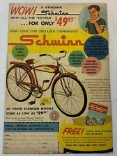 1960 Schwinn bicycles ad page ~ DELUXE TORNADO ~ Wow picture