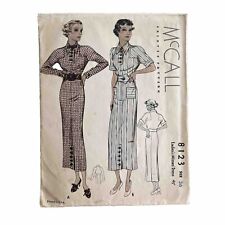McCalls 8123 Art Deco 1930s Ankle Length Dress Size 36 RARE PATTERN picture