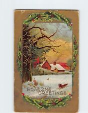 Postcard Winter Scenery Art Print Holiday Season Greetings picture