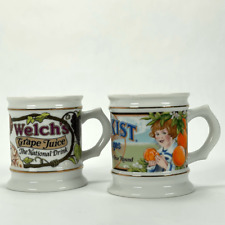 Lot of Two (2x) VTG 80s Coffee Mugs - Sunkist Oranges & Welch's Grapes picture