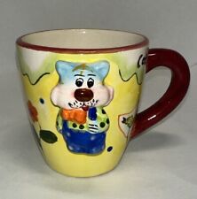 The Da vinci Collection Hand Painted Funny Blue Cat W/Bird  Mug Coffee Or Tea picture