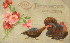 Turkey 1969 Thanksgiving Greetings Antique Postcard 1c stamp Vintage Post Card picture