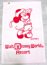 Vtg Martex Walt Disney World Resort Mickey Mouse Golf Towel Red/White 25