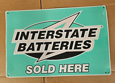 VINTAGE Interstate Batteries Sold Gas Sation Sign Service Center Advertiment Oil picture