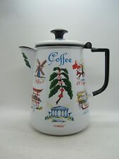 Rare Unmarked Berggren Enamelware Coffee Pot Many Languages picture