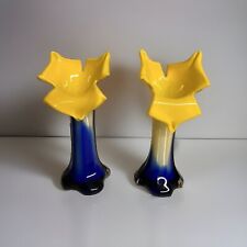 Pair Of Euro Collection Mid Century Style Flower Shaped Vases - VERY RARE picture