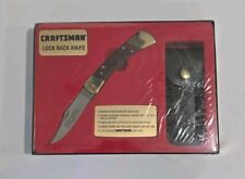 Vintage Sears Craftsman USA 95207 Lockback Knife with Leather Sheath RARE NIB picture