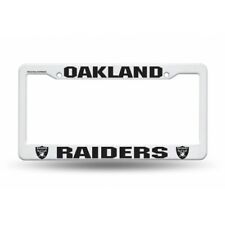 oakland raiders nfl football team logo white plastic license plate frame picture