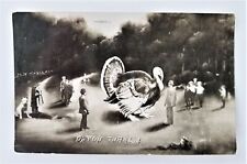 1909 antique RPPC GIANT TURKEY exaggeration THANKSGIVING picture
