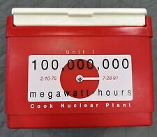 Cook Nuclear Plant 100 Million Megawatt Hours 1975-1991 Cooler Red Vintage picture