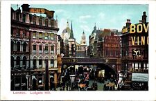Ludgate Hill London England Downtown Streetview Skyline Lamppost WB Postcard picture