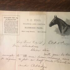Antique 1894 Horse Race Track Long Branch NJ  Letter Phila & Reading Railroad picture