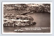 Postcard RPPC New York Hammond NY Black Lake Chapman Point Aerial 1953 Posted picture