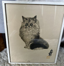 Black Cat watercolor/litho? Tab by Da Wei Kwo - rare picture