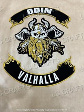 vikings odin large back embroidered patches for vest/jacket (iron on) picture