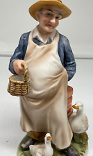 Fine Quality KK Originals Japan Figurine Man With Basket and ducks 7.5 inch figu picture