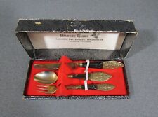 Vintage S Samran Thailand Solid Bronze Cutlery Set in Original Box picture