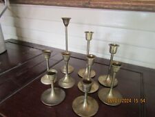 LOT OF 9 VTG. SOLID BRASS CANDLESTICKS/CANDLE HOLDER MIXED LOT 7.5