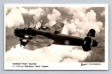 RPPC WWII RAF Handley Page Halifax Heavy Bomber FLIGHT Photograph Postcard picture