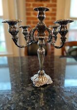 Vintage Wallace Baroque 5 Light Candelabra Silver Plated Candle Holder #266 Lg. picture