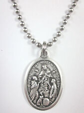 Queen of the Most Holy Rosary Medal Pendant Necklace 24