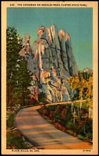 Postcard SD Black Hills South Dakota Chessmen on Needles Road c1940s C21 picture