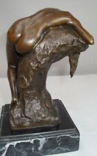 Art Deco Style Statue Sculpture Damsel Sexy Art Nouveau Style Bronze Signed picture