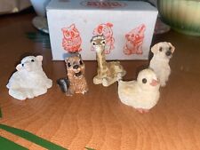 Vintage Stone Little Critters Lot of 5 Chick Lamb Giraffe Chipmunk Dog picture