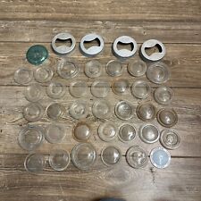 Huge Lot of Antique Glass Lids Cap Seals for Mason Canning Jars Ball picture