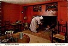 Wood fireplace John Fenno Sturbridge, Massachusetts 1704 vintage post card picture
