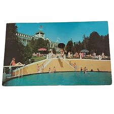 Mackinac Island Michigan Pool & Grand Hotel Vintage Postcard posted 2 Cent Stamp picture