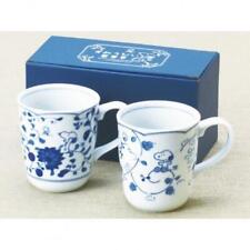 Snoopy Indigo Arabesque Pair Mug Set of 2 Indigo Dye Japanese Style Pattern New picture
