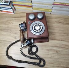 VTG Western Electric Wooden Oak Touch Tone Wall Mount Phone Wired Untested picture