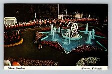 Denver CO-Colorado, Elitch Gardens, Night Scene, Antique Vintage c1983 Postcard picture