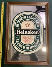 Rare Vintage 1980’s Heineken Lager Beer Mirror Brewed In Holland 19