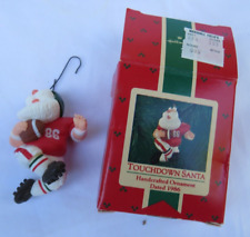 Vintage Hallmark 1986 Touchdown Santa Keepsake Ornament Football Christmas- picture