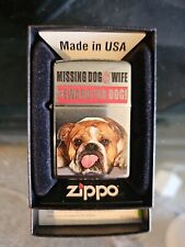 MISSING DOG AND WIFE REWARD FOR DOG ZIPPO LIGHTER MINT IN BOX 2015 picture