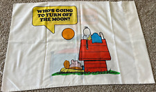 70s Vintage Charlie Brown Peanuts Snoopy 1971 Pillowcase Schulz Turn off Moon picture