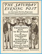 1901 Saturday Evening Post J.J. Gould Art Carnegie s Gift to Scotland Cover Only picture