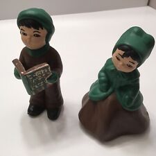 Vintage Christmas Carolers Holiday Choir Singers Hand Painted Ceramic Figures 4” picture