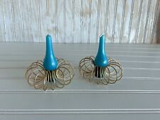 Vintage Mid Century Modern Gold Metal Wire Spring Napkin Candle Holder MCM picture