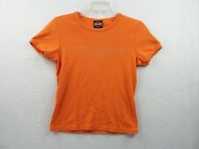 Harley Davidson Womens Orange T Shirt Size Large Embellished picture
