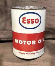 Vintage EMPTY 1 QUART ESSO MOTOR OIL CARDBOARD CAN picture