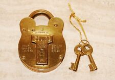Vintage Squire #3 Old English Solid Brass Lock With Key - Jas. Morgan & Sons Ltd picture
