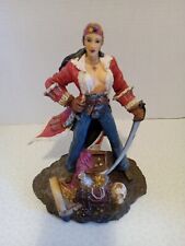 Summit Collection Myth & Legends Woman Pirate / Treasure Chest Statue 10” picture