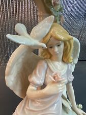 Hand Painted Hand Crafted Porcelain Angel with Ornate Flowers picture