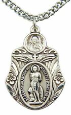 HMHReligiousMfg Saint Sebastian Medal 1 1/2 Inch Sterling Silver Athletic Protec picture