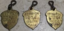 1912 Antique Dog License Tax Tag Lot Perinton, NY picture
