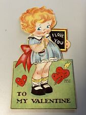 Antique Mechanical Valentine 1920’s -1930’s I Love You Made In USA Am picture